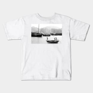 Children fishing in Hong Kong Harbour Kids T-Shirt